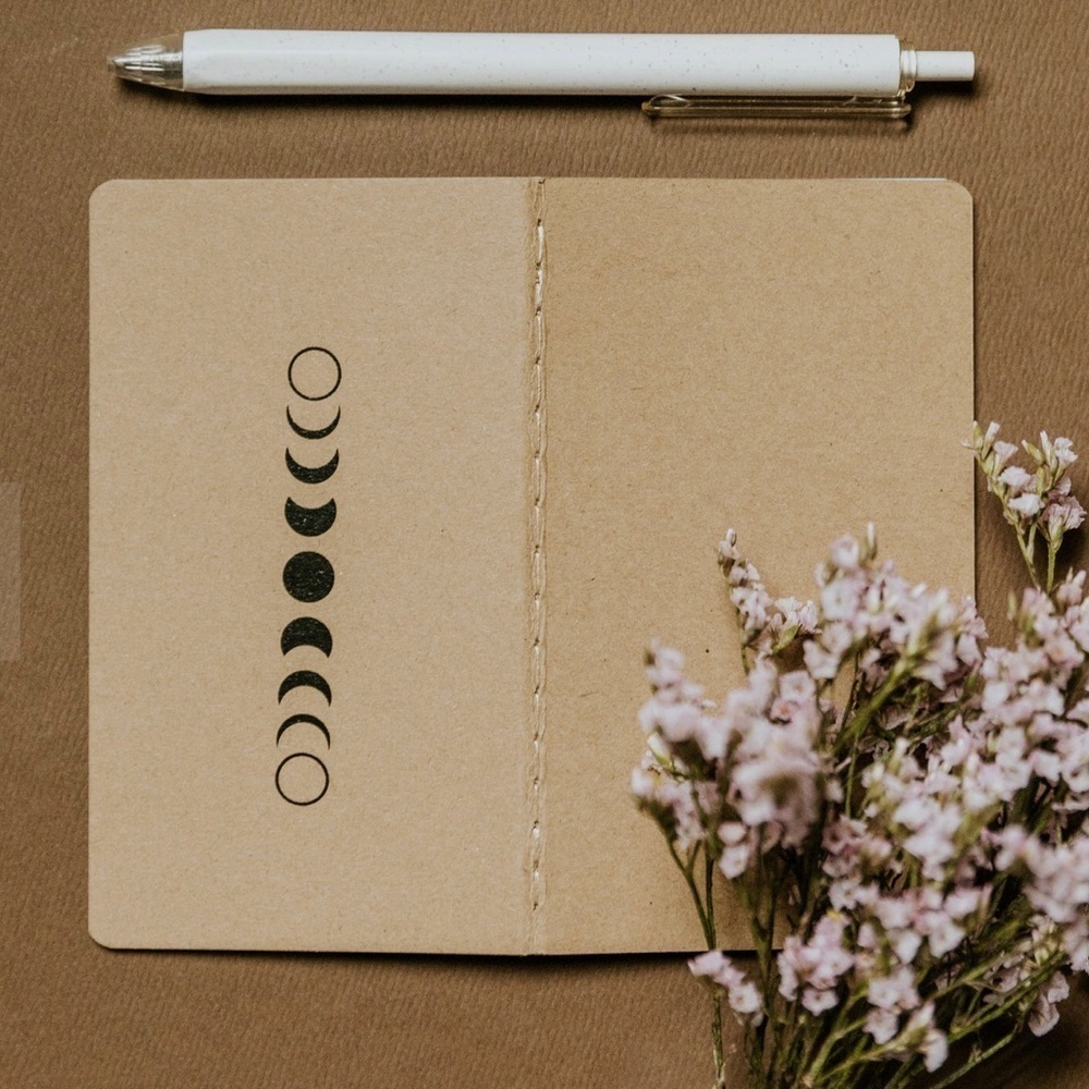 Set/2 Moon Phases Kraft Lined Notebooks, Tan, Black - Picture 12 of 16